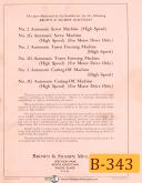 Brown & Sharpe-Brown & Sharpe 2G Series, Screw Forming & Cutting-Off Parts List Manual 1945-2G-G2-No. 2-No. 2G-01